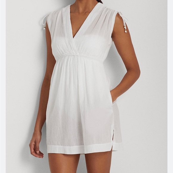Ralph Lauren- white summer dress/swim cover up.- size small - Picture 3 of 11